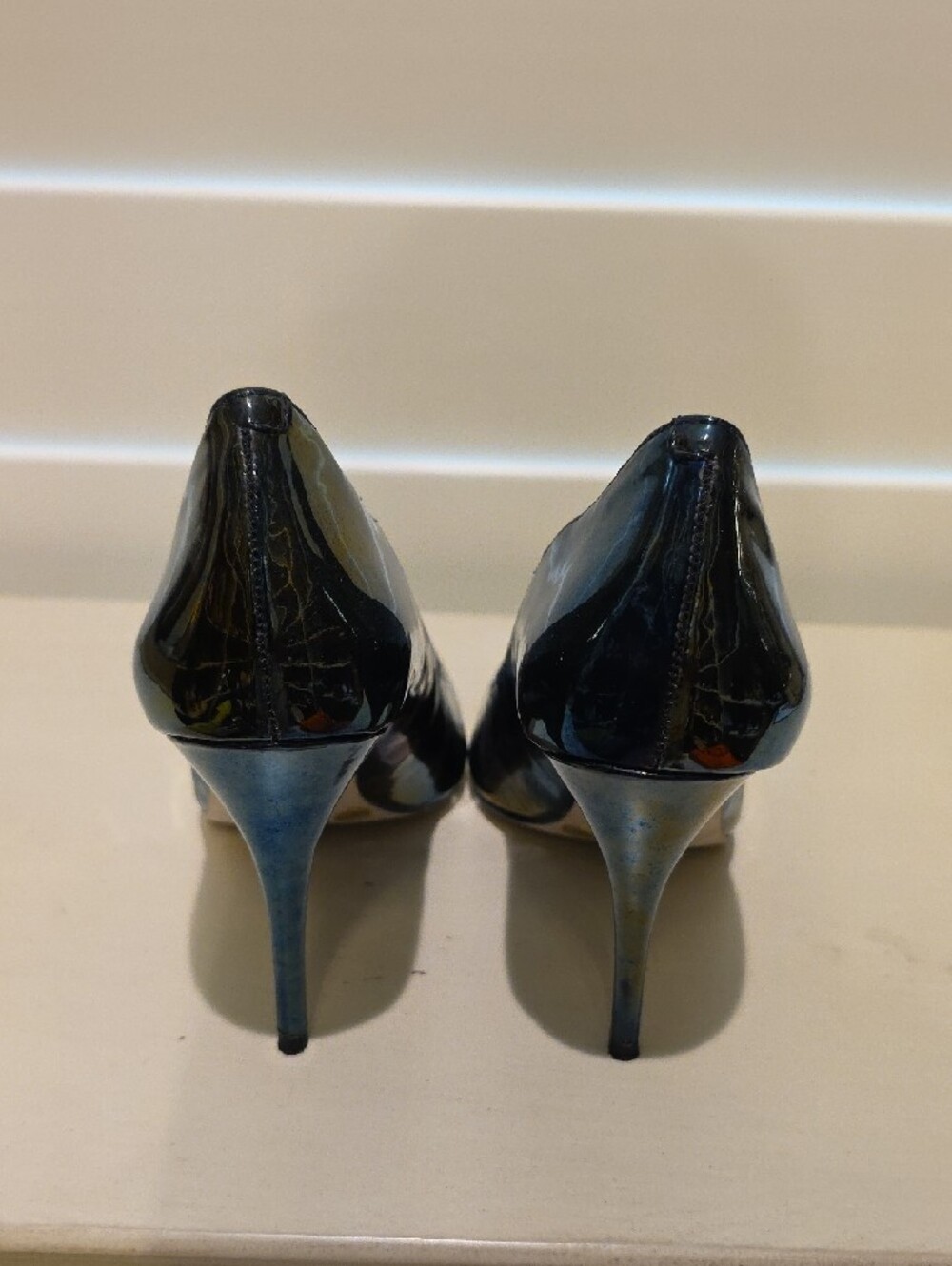 BCBG Iridescent Black and Blue Pointed-Toe Stiletto Pumps - Picture 4 of 5